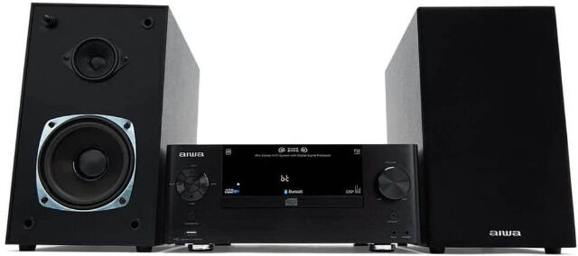 Aiwa MSBTU-500 Mikro-Anlage Fernbedienung, Hi-Fi, Bluetooth,MP3, FM,50 W (RMS), Stereoanlage, Musikanlage, Soundsystem