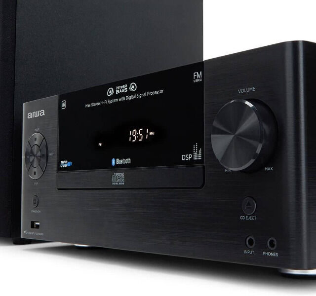 Aiwa MSBTU-500 Mikro-Anlage Fernbedienung, Hi-Fi, Bluetooth,MP3, FM,50 W (RMS), Stereoanlage, Musikanlage, Soundsystem
