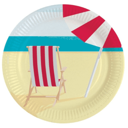 Amscan 23 cm Pappteller Sommer Motiv Party Kinder Strand