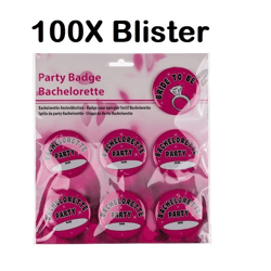 Kinky Pleasure - Fun Products - Bachelorette Party Button on Blister 7 pieces - 100 pieces - OB004