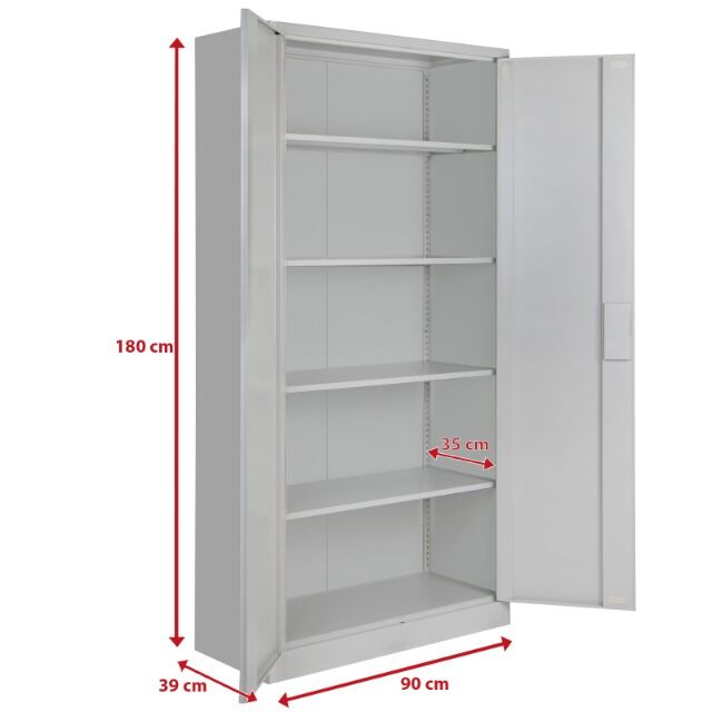 Spind Büroschrank Aktenschrank 180 x 90 x 39 cm