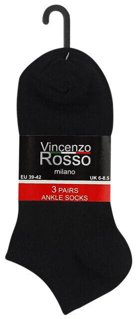 VINCENZO ROSSO milano Herren Sneaker Socken - 3er Pack