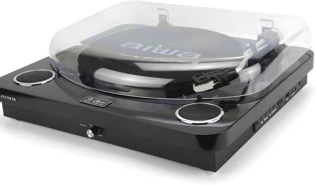 Aiwa GBTUR-120BK/MKII schwarz Plattenspieler, Digitalisierer, Bluetooth, 3 Geschwindigkeiten