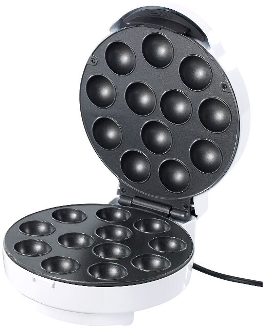 Rosenstein & Söhne Cake Pop Maker für 12 Miniküchlein 750 Watt antihaftbeschichtet Küchengerät Küchenmaschine Donutmaker Waffeleisen Kuchen 