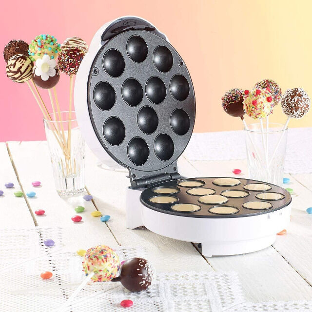 Rosenstein & Söhne Cake Pop Maker für 12 Miniküchlein 750 Watt antihaftbeschichtet Küchengerät Küchenmaschine Donutmaker Waffeleisen Kuchen 