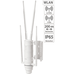 7links WLR-1200 Wetterfester Outdoor-WLAN-Repeater Antenne mit 1.200 Mbit/ s Verstärker WiFi Internet Außenbereich Reichweite Wireless LAN