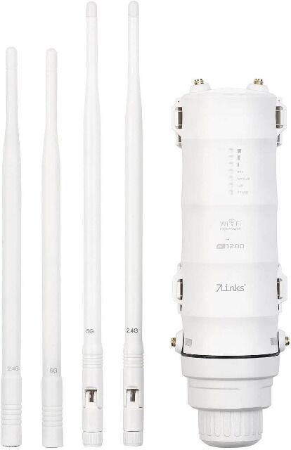 7links WLR-1200 Wetterfester Outdoor-WLAN-Repeater Antenne mit 1.200 Mbit/ s Verstärker WiFi Internet Außenbereich Reichweite Wireless LAN