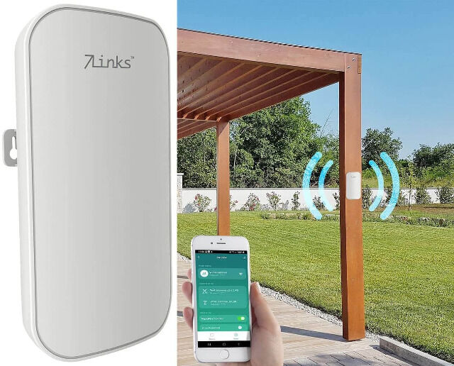 7links WLR-1230 WLAN-Repeater Outdoor Garten Empfang Verstärker Smart-Life-System App Elesion WiFi Internet Außenbereich Reichweite Wireless