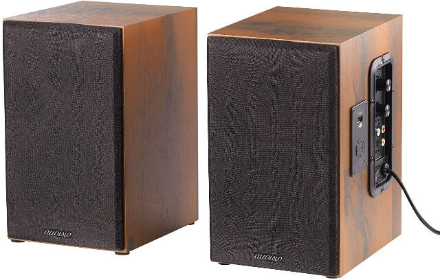 auvisio MSS-90. usb Lautsprecher Holz Gehäuse Aktiver Stereo-Regallautsprecher Bluetooth Boxen Speaker HiFi Audio Anlage Sound Musik 
