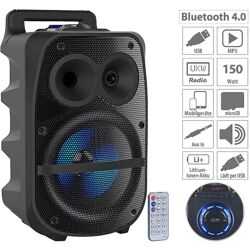 auvisio Partylautsprecher PMA-950.k PA-Partyanlage Bluetooth MP3 USB SD Karaoke Audio HiFi Mikrofon Bassbox Feier Musikbox Subwoofer Karaoke
