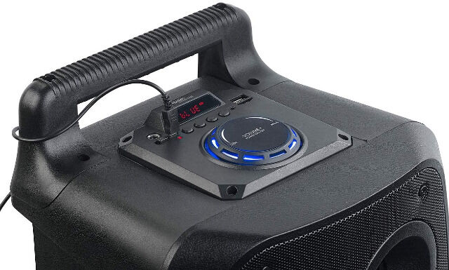 auvisio Partylautsprecher PMA-950.k PA-Partyanlage Bluetooth MP3 USB SD Karaoke Audio HiFi Mikrofon Bassbox Feier Musikbox Subwoofer Karaoke