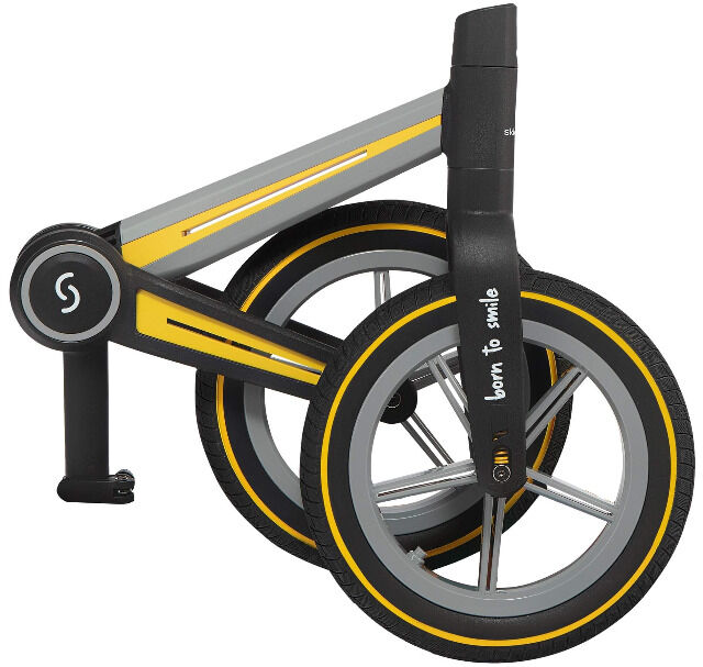 Skiddoü Ronny Gelb faltbares Laufrad für Kinder bis 30 kg Aluminiumrahmen Kinderrad verstellbar Rad Balance Lernhilfe