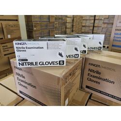 Kingfa Medical Nitril Handschuhe schwarz , DIN EN ISO 13485, EN 455, DIN EN ISO 374 1-5:2016, DIN EN 1186