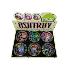 Aschenbecher Totenkopf aus Glas