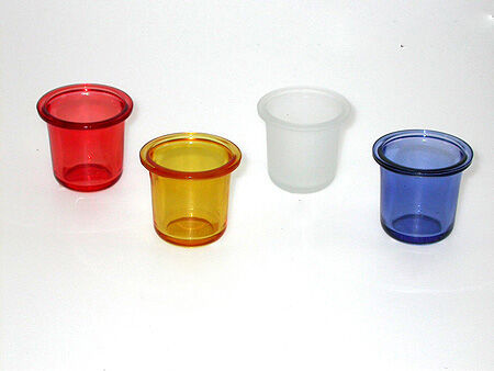 Glas Teelichttopf in versch. Farben ca. 5 x 4 cm