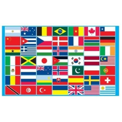 Amscan Fahne Multi-Nationen ca. 150 x 91 cm Flagge International mit 49 Ländern Fußball