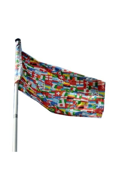 Amscan Fahne Multi-Nationen ca. 150 x 91 cm Flagge International mit 49 Ländern Fußball