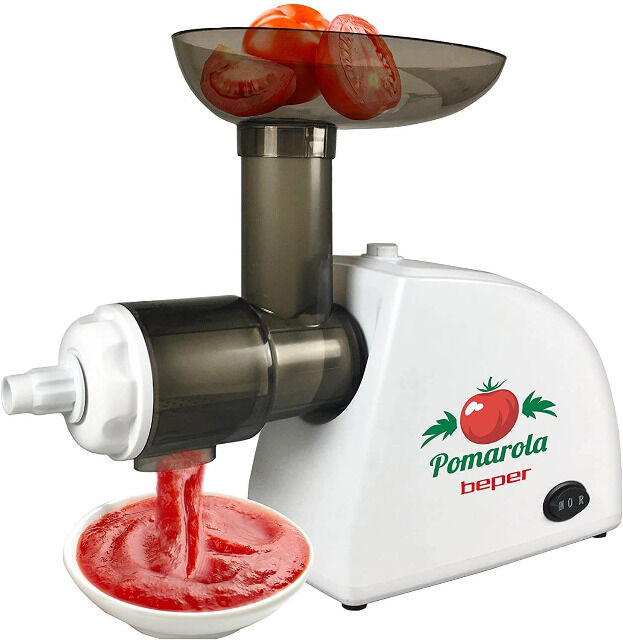 Beper BP.720 elektrische Tomaten Saftpresse Tomatenpresse Entsafter Tomatensauce Vitaminschonend Gemüsepresse Saft 