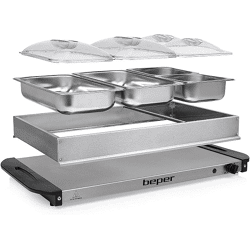 BEPER P101TEM001 Buffet warmer made of steel/plastic Food warmer Warming plate Warming plate Chafing dish