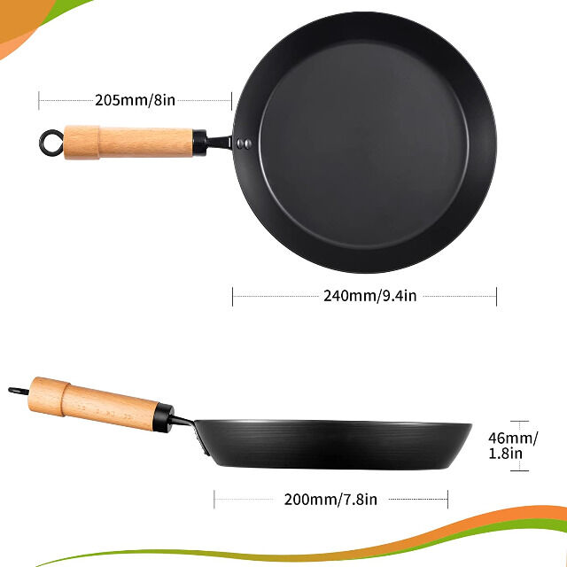 EliteHoff Wokpfanne 28cm Induktion - Karbonstahl Mit Antihaftbeschichtung