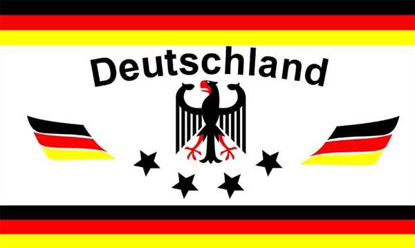 Flagge DEUTSCHLAND 1 Fußball 4 STERNE weiß 90 x 150 cm , Fahne, Die Mannschaft, Weltmeisterschaft, Fanflagge, Fanartikel
