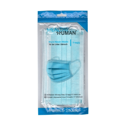 Mundschutz Maske, MNS, blau, 5er-SET, 3 lagig mit Eurolochung