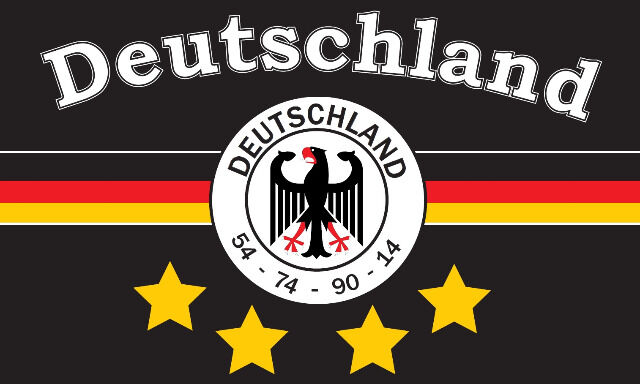 XXL Flagge DEUTSCHLAND 7 schwarz 4 STERNE 250 x 150 cm mit 3 Messingösen Die Mannschaft Weltmeisterschaft, Fanartikel