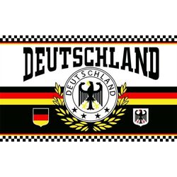 Flagge Deutschland 2 LORBEERKRANZ 4 STERNE 90 x 150 cm Die Mannschaft Weltmeiseterschaft deutsche Nationalmannschaft Fanrtikel, Fahnen 