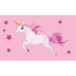 Flagge EINHORN ROSA 90 x 150 cm mit 2 Messingösen Unicorn Märchen Fabelwesen Mottoflagge Kinder Hissflagge Fahne