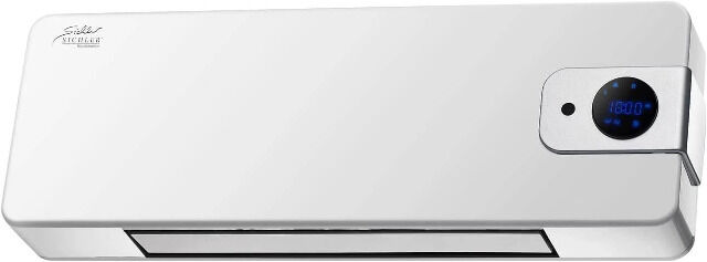 Sichler Keramik Wandheizlüfter LV-820.w mit digitalem Thermostat, Oszillation, 2.000 W Standheizung, Ventilator, Heizkörper