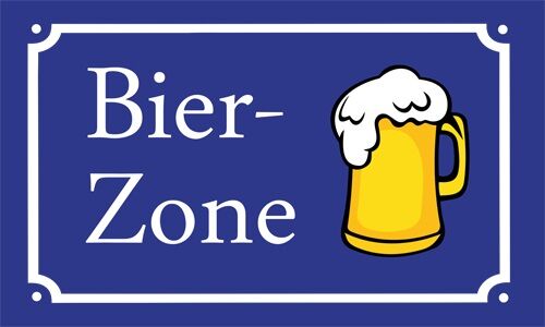 Flagge BIERZONE 90 x 150 cm mit 2 Messingösen Bier Humpen Maß Fahne Helles Maßkrug Krug 