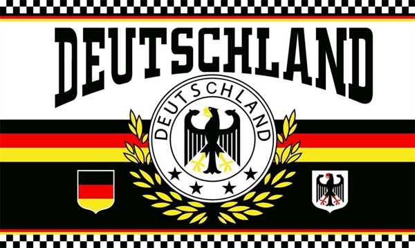 XXL Flagge DEUTSCHLAND 2 LORBEERKRANZ 250 x 150 cm mit 3 Messingösen Weltmeisterschaft Nationalmannschaft Lorbeerkranz Flagge Deutschland