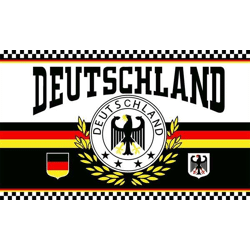 XXL Flagge DEUTSCHLAND 2 LORBEERKRANZ 250 x 150 cm mit 3 Messingösen Weltmeisterschaft Nationalmannschaft Lorbeerkranz Flagge Deutschland