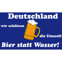 Flagge BIER STATT WASSER 90 x 150 cm mit 2 Messingösen Bierhumpen Maß Fahne Bier Freizeit Maßkrug Flagge Mottofahne Sturmflagge