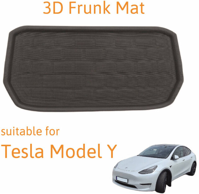 3D Frunk Front Kofferraummatte passend für Tesla Model Y / Performance rutschfest wasserabweisend Gummimatte Tesla-Automatten Automatten