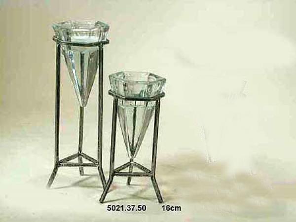 Teelicht Kerzenhalter aus Metall mit Glaskristall Kerzenhalter Windlicht