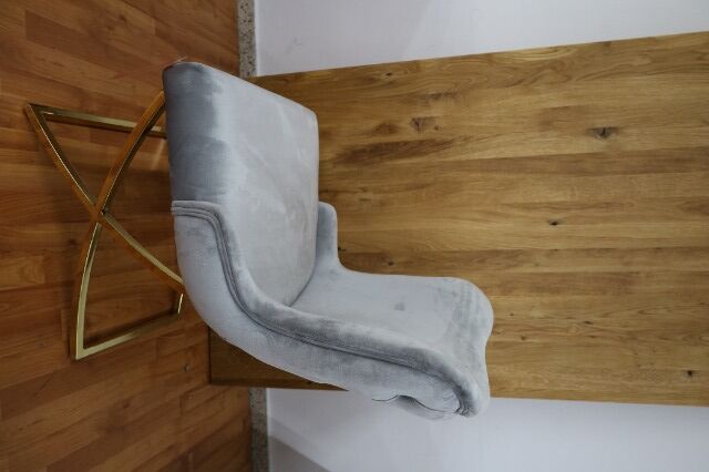 Esszimmerstuhl + Samt Stoff+ Metall Gestell + Chester 