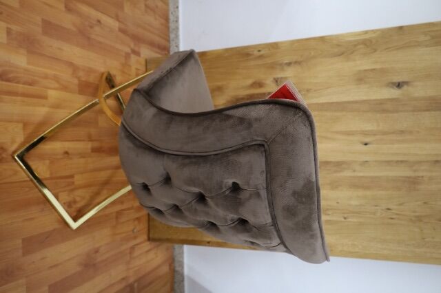 Esszimmerstuhl + Samt Stoff+ Metall Gestell + Chester 