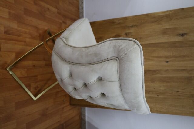 Esszimmerstuhl + Samt Stoff+ Metall Gestell + Chester 