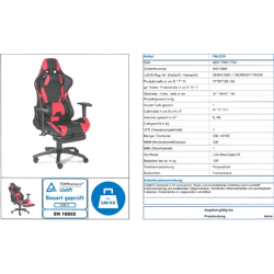 Bürostuhl Gaming Stuhl + Kissen + Fußstütze + Neu auf Lager