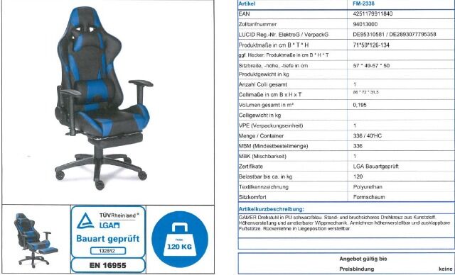 Bürostuhl Gaming Stuhl