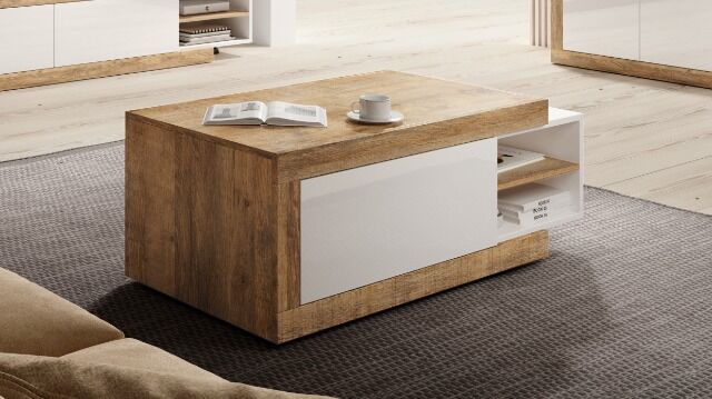 Couchtisch + Ausziehbar + Einlegebodenkanten + Neu auf Lager