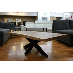 Couchtisch + MASSIVHOLZ Akazie BK + 4cm VOLL + Spider Gestell