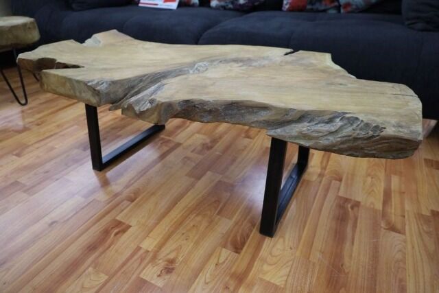 Couchtisch Tisch + Massivholz + Wurzel-Holz + Voll Massiv 6cm