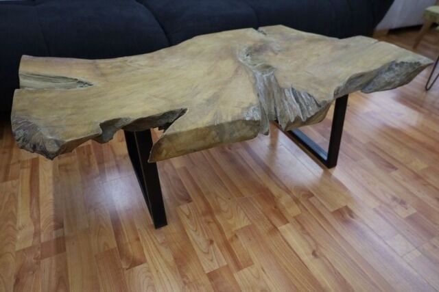 Couchtisch Tisch + Massivholz + Wurzel-Holz + Voll Massiv 6cm