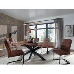 Dining table + solid wood acacia + REAL tree edge + 220x100 cm