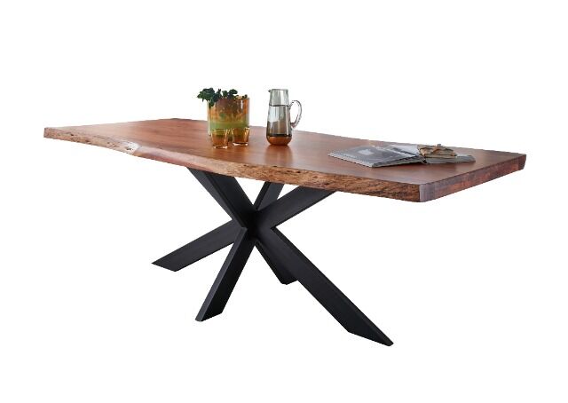 Esstisch Tisch + Massivholz Akazie +ECHTE Baumkante + 240x100 cm