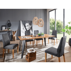 Esstisch Massivholz Akazie + Schweizer Kante 140x100 cm