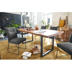 Esstisch Tisch + Massivholz Akazie +ECHTE Baumkante + 200x100 cm