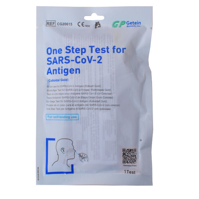 Getein Corona Schnelltest Covid19 Kolloidales Gold Selbsttest Laientest BfArM MHD bis 04/2024 einzeln verpackt